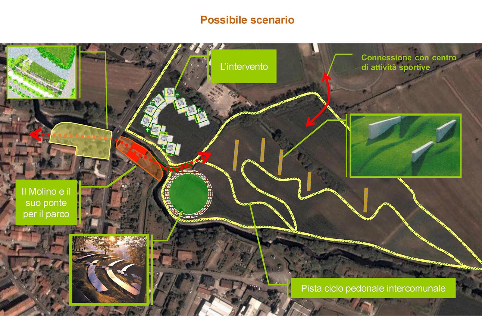 Cascina del Francese area concept in Pogliano Milanese - Possible scenario