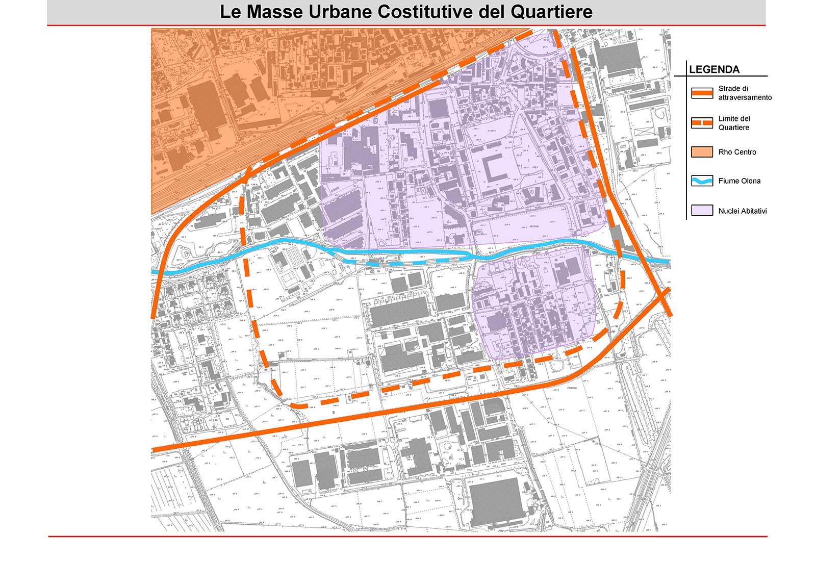 San Martino urban district in Rho - The urban masses constituting the district