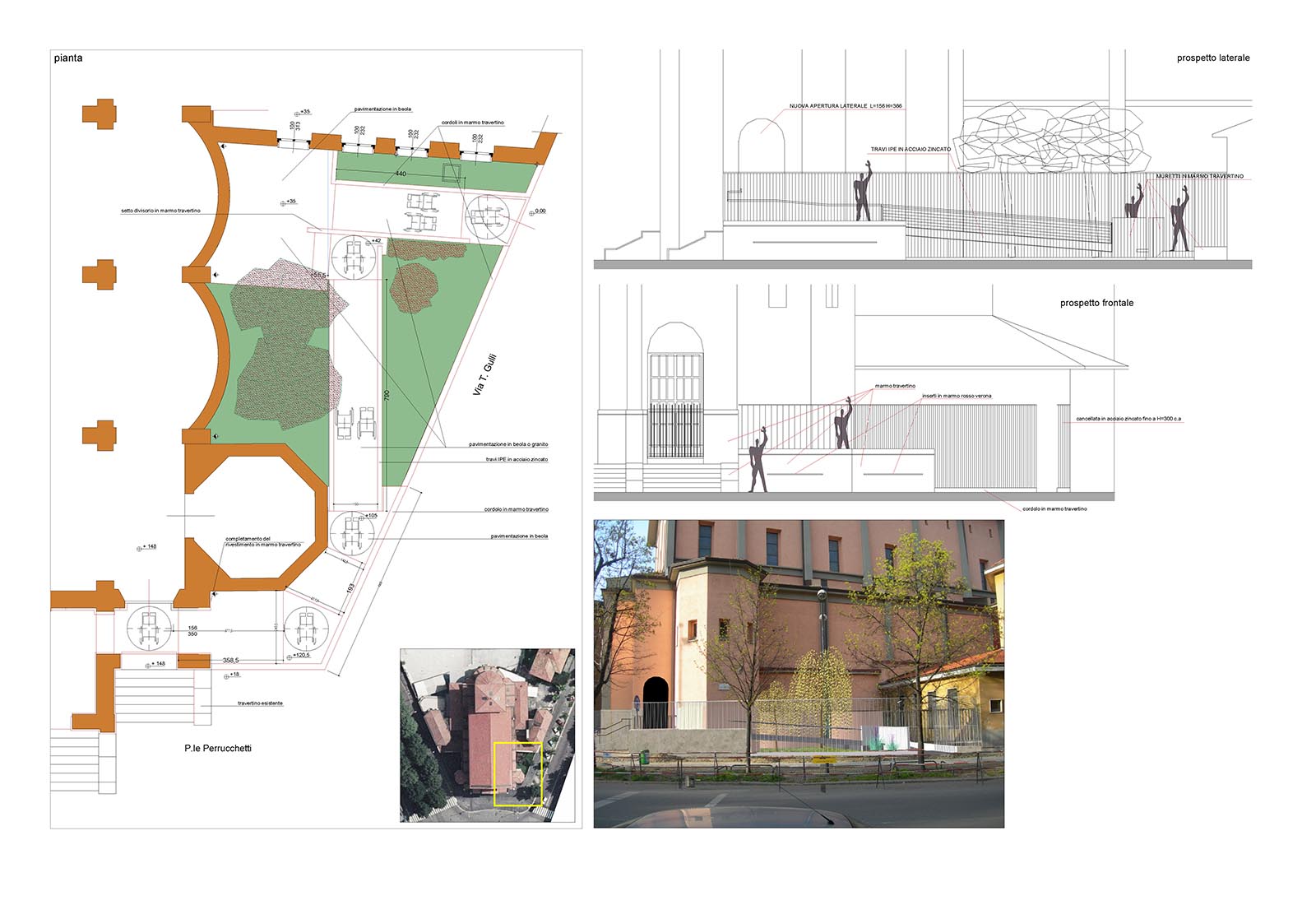 Church in Perucchetti square in Milan - Design of the ramp for disabled