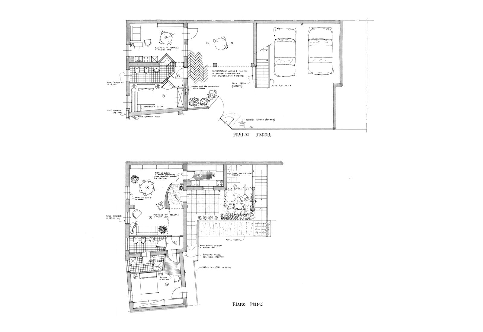 Residential courtyard building renovation in Sant'Ilario di Nerviano - Plans