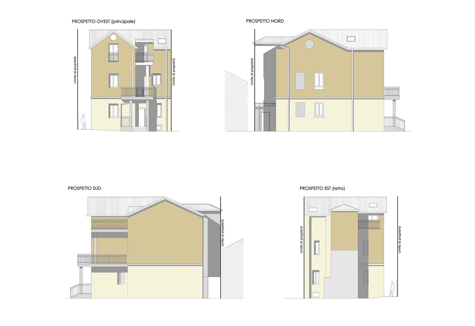 House in dei Mille street in Rho - Elevations