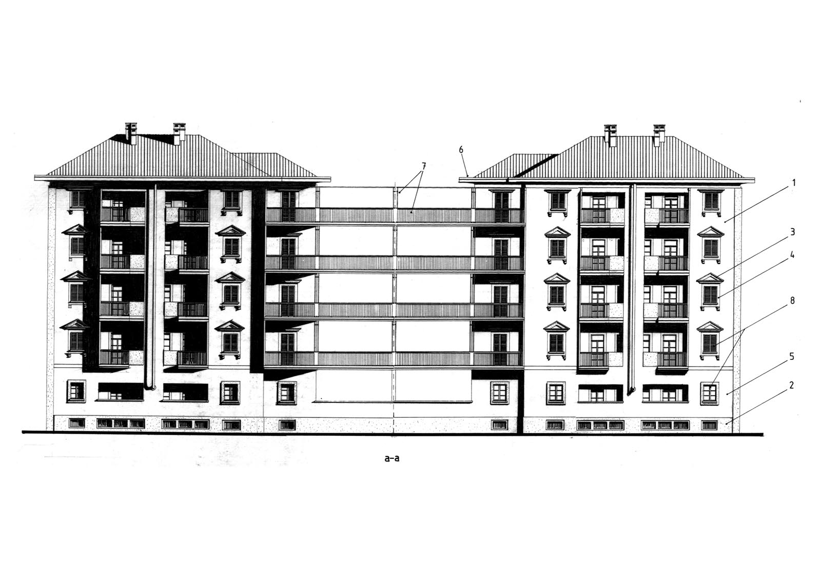 Residential building renovation in Finalmarina street in Turin - Elevations