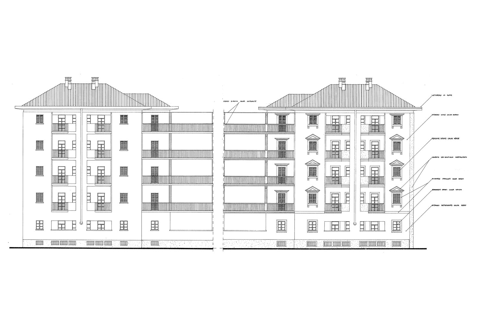 Residential building renovation in Finalmarina street in Turin - Existing situation and new design