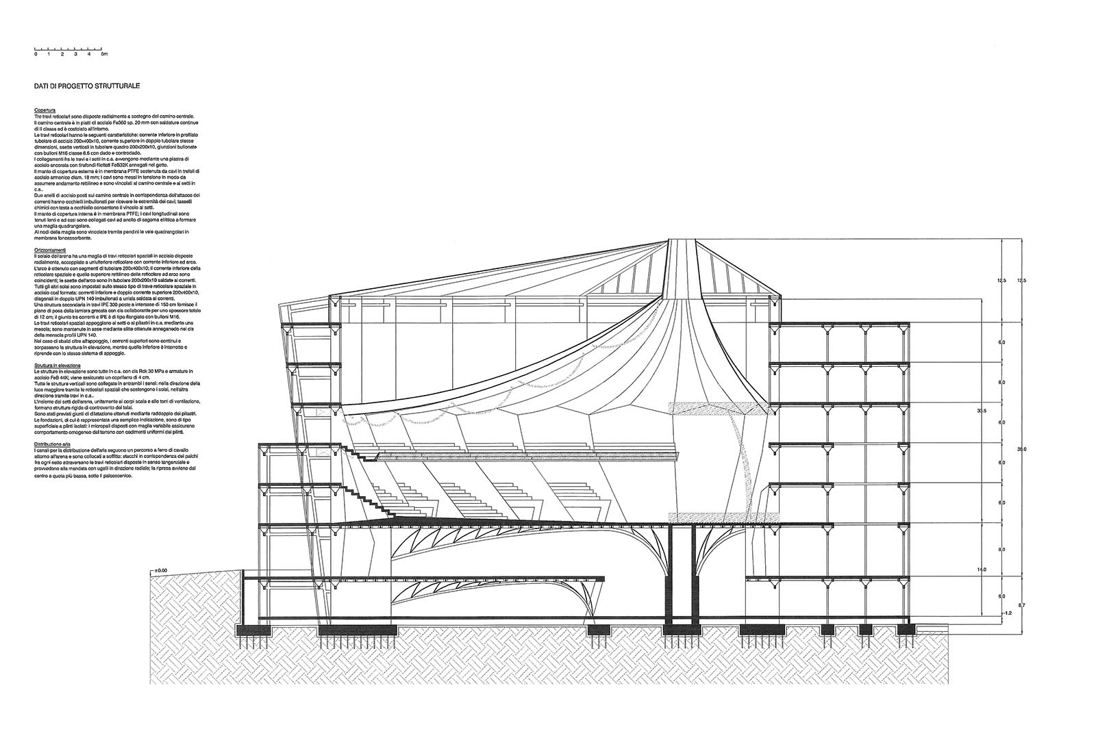 Leisure center in Rho - Cross section