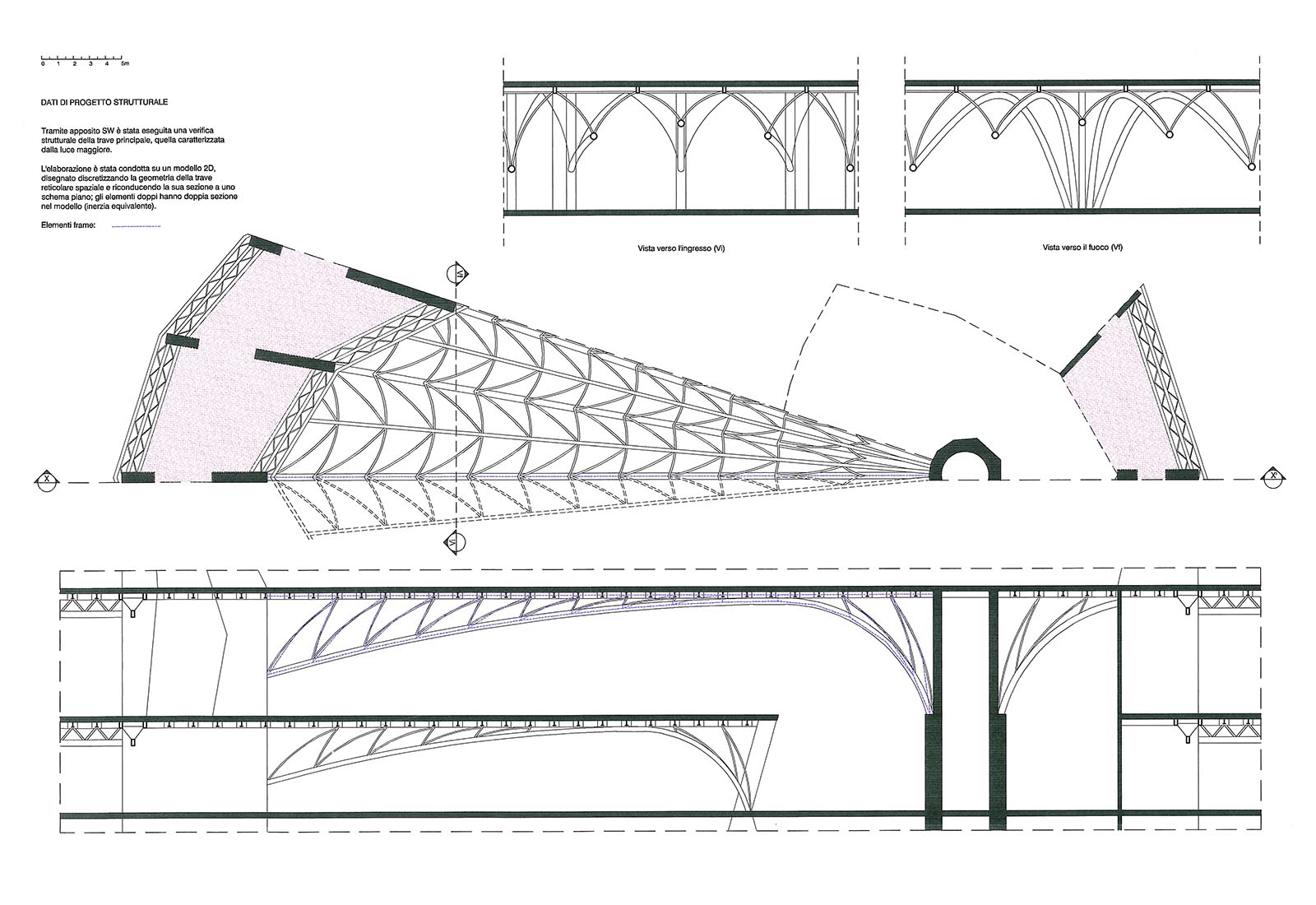 Leisure center in Rho - Details of the beams of the arena