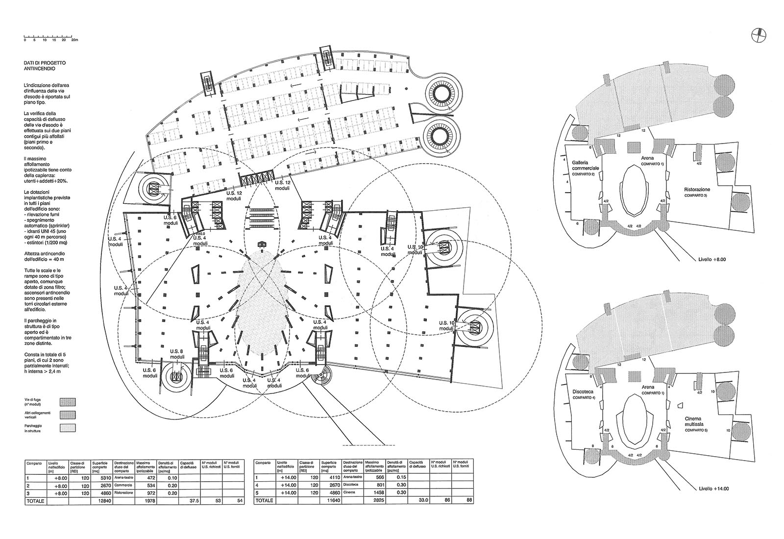 Leisure center in Rho - Fire exodus routes