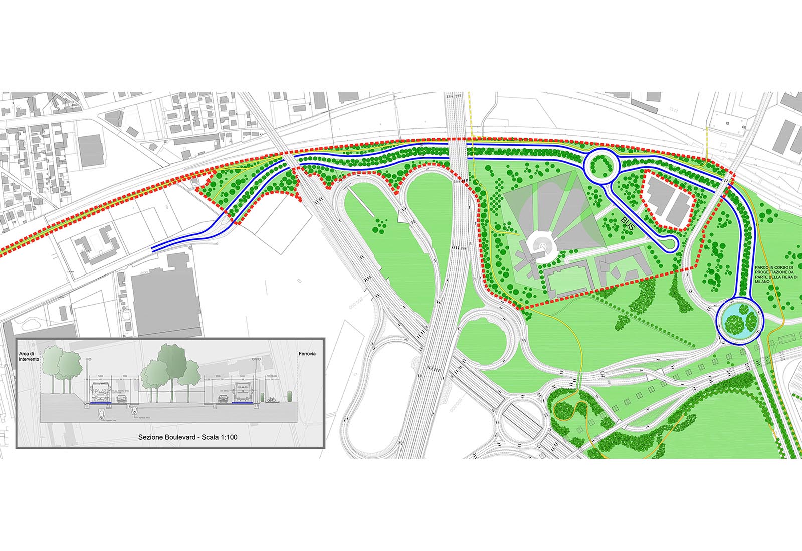 Pantanedo Time town project in Rho - Urbanization works