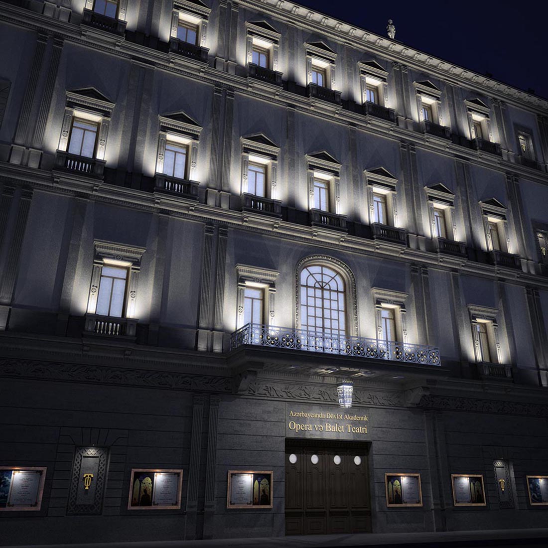 Baku Opera and Ballet Theatre release 2018 - Night view from the north