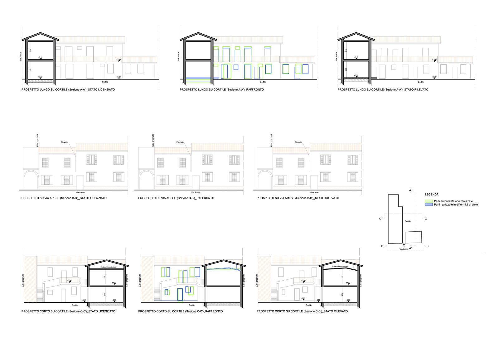 Conformity assessment for a residential building in Rho Terrazzano - Comparison