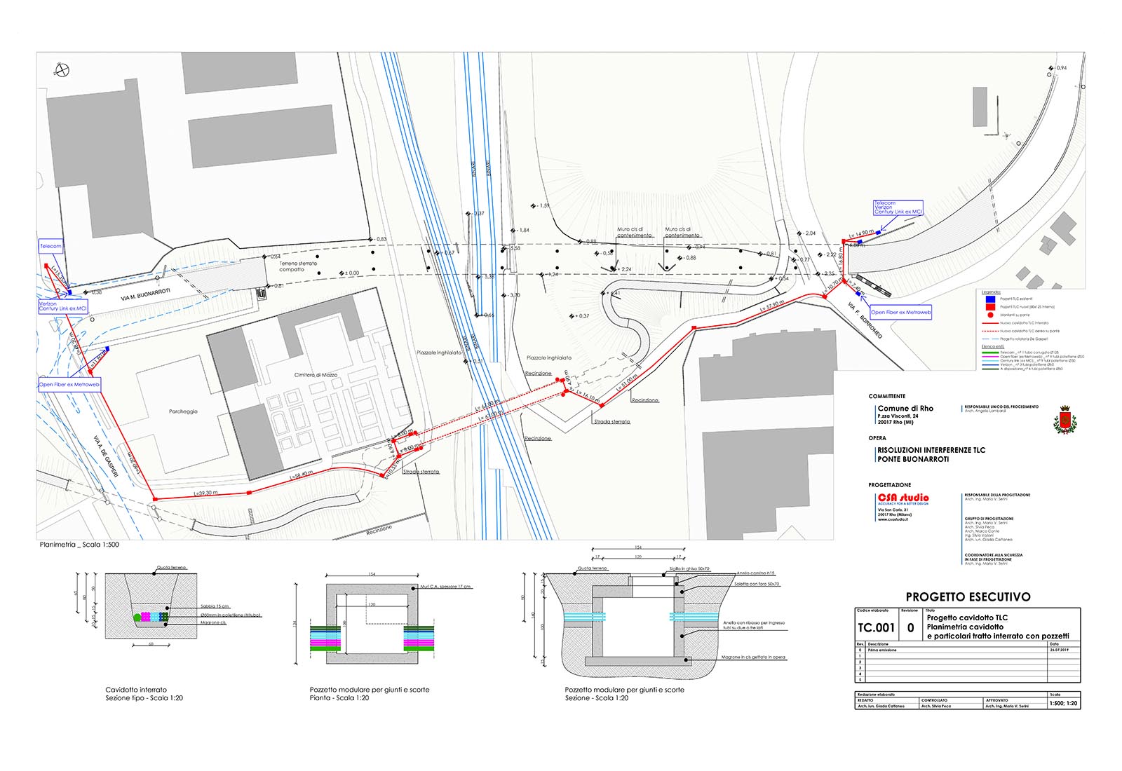 Wiring channel apart from Buonarroti bridge in Rho - Ductwork plan