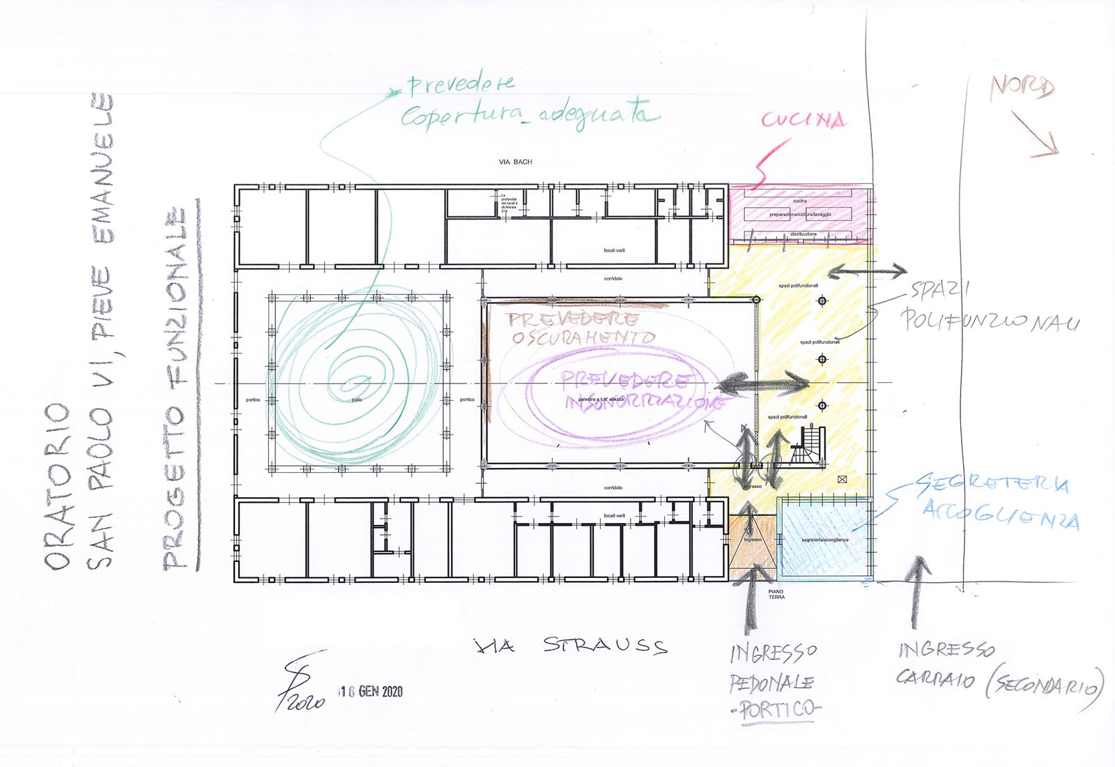 Parish oratory extension in Pieve Emanuele - Concept - Plan