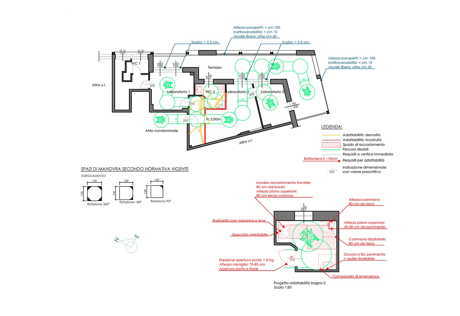 Conformity assessment for a flat in A. Ponti street in Milan - Project scheme