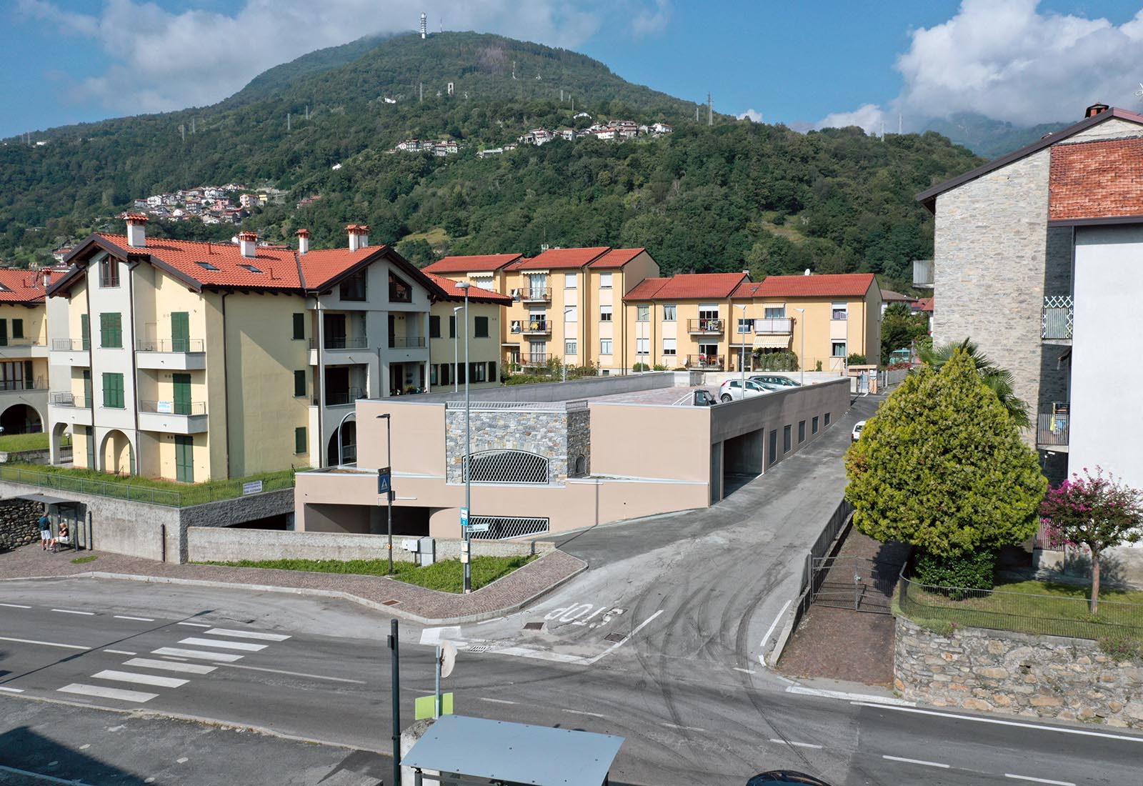 Public underground garage in Gravedona - Aerial view