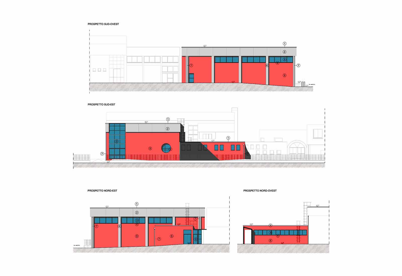 School building Anti in Verona - Elevations