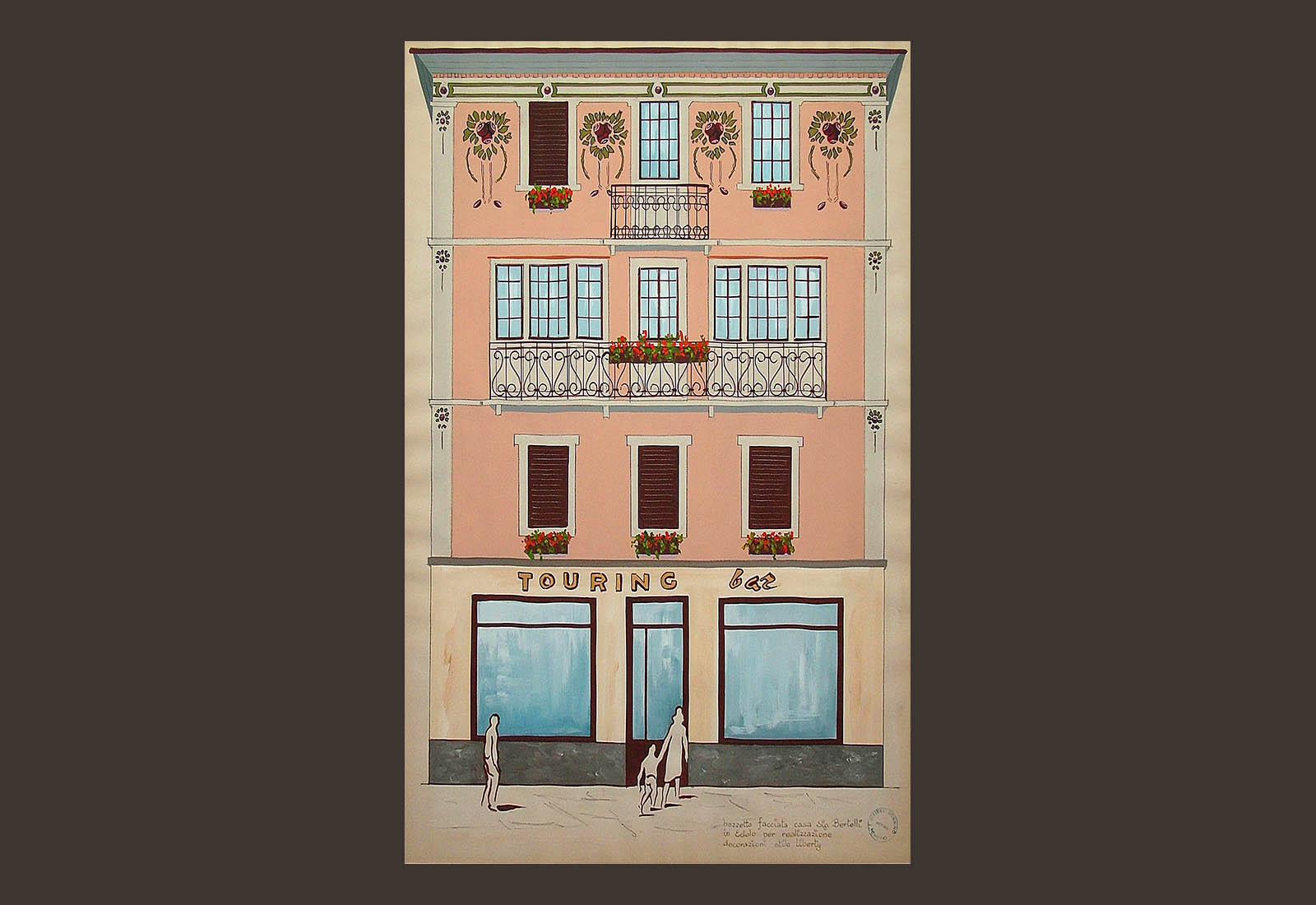 Hotel Touring in Edolo - Facade decoration sketch