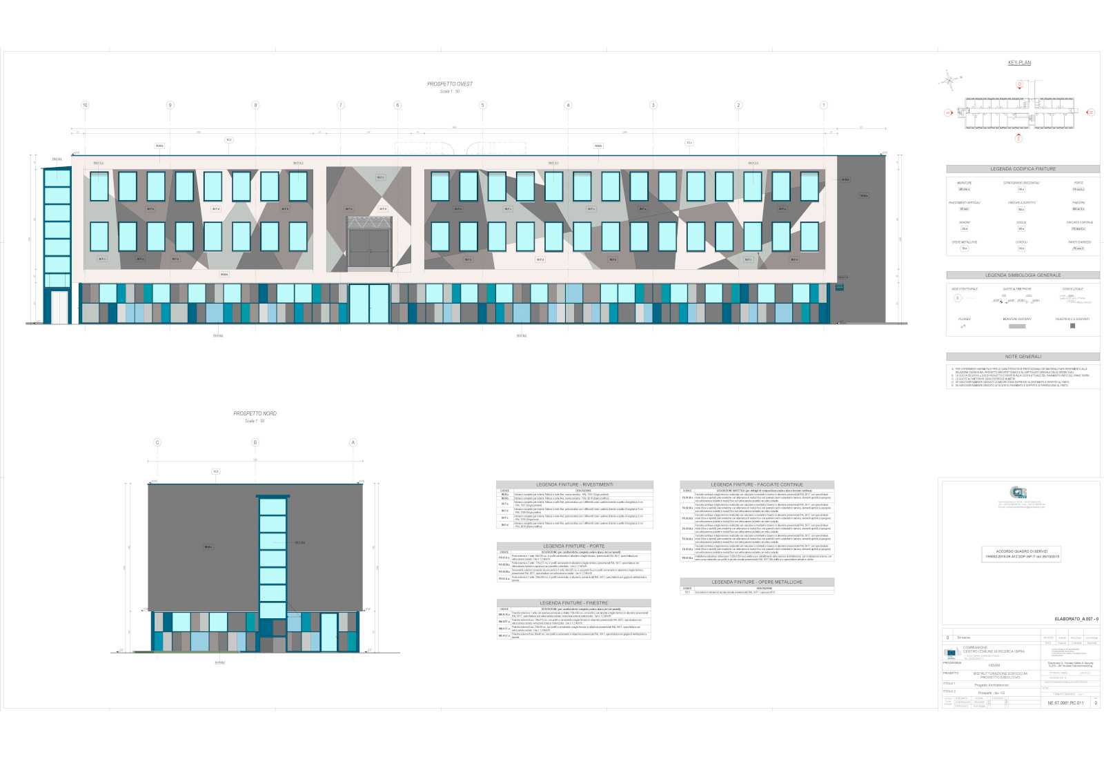 Offices, building 84, at the JRC in Ispra - Elevations