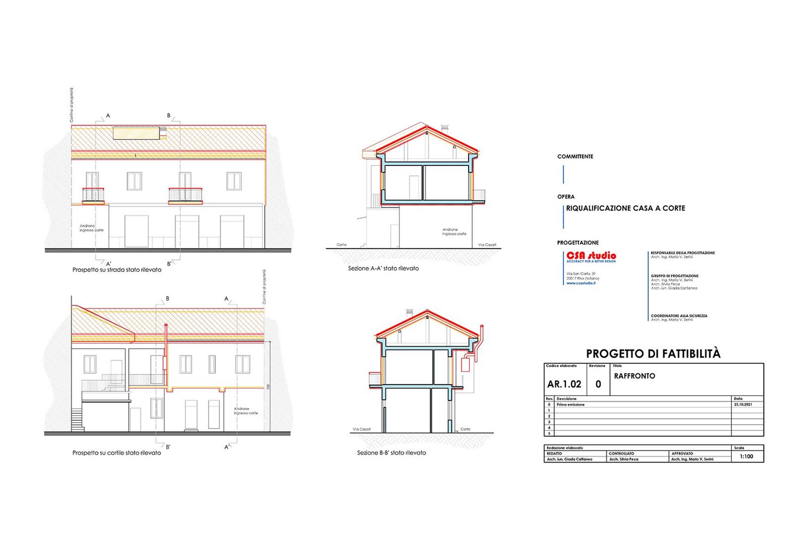 Residential courtyard building renovation in Rho Passirana - Comparison