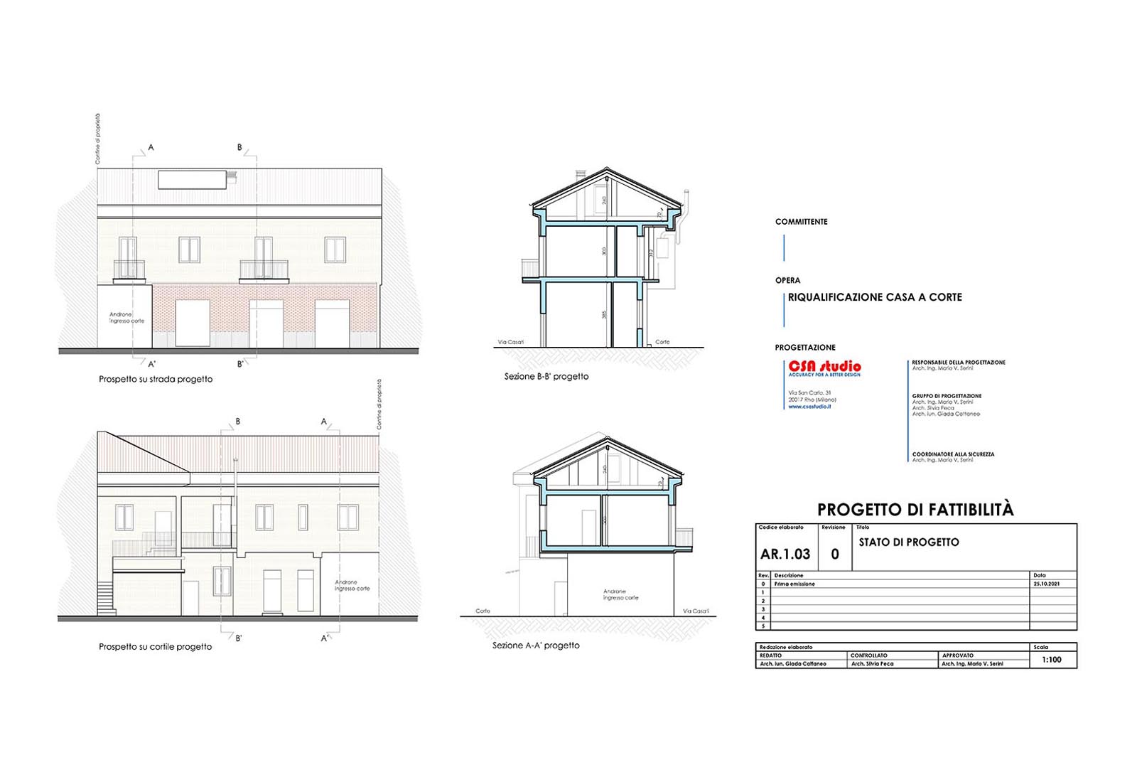 Porzione corte a più unità immobiliari a Rho Passirana - Progetto