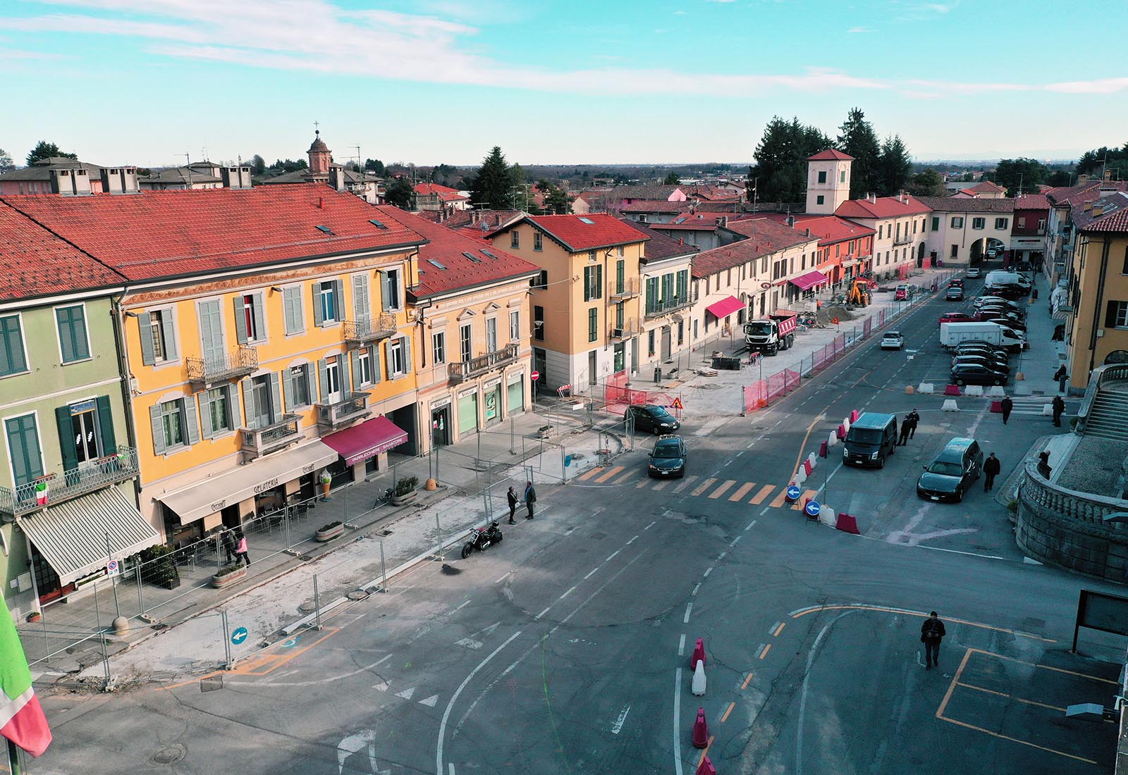 Piazza Libertà ad Appiano Gentile - Il cantiere