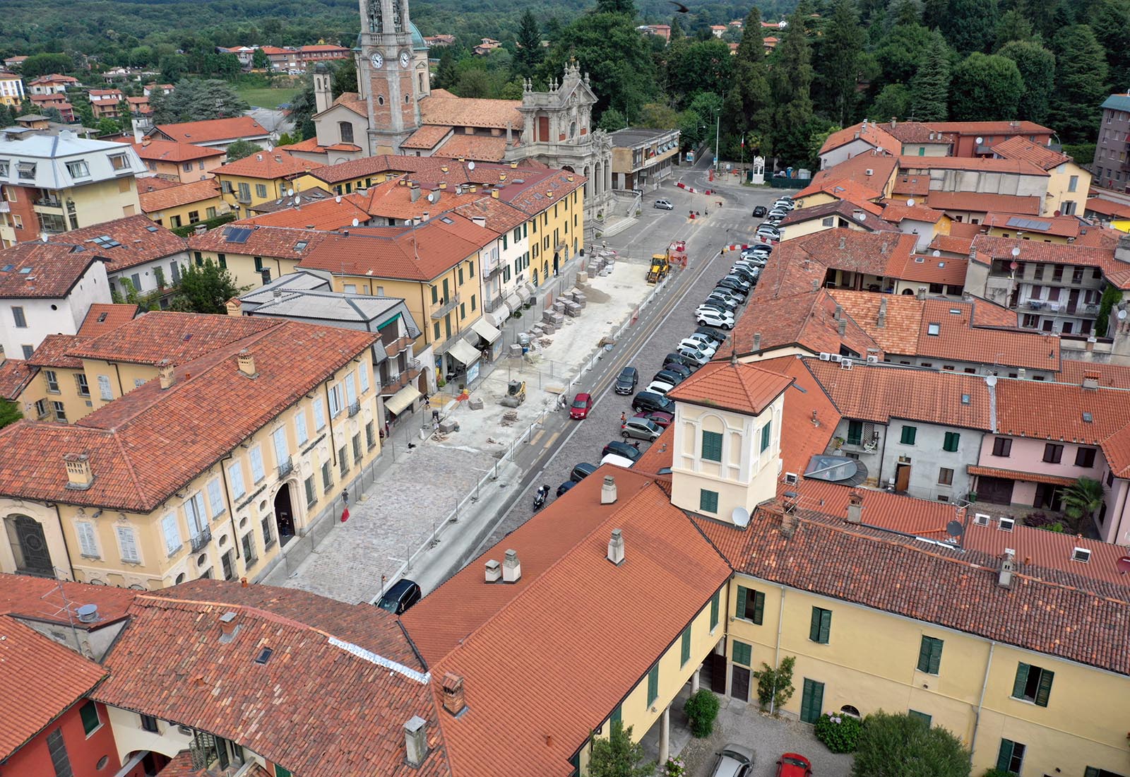 Piazza Libertà ad Appiano Gentile - Il cantiere