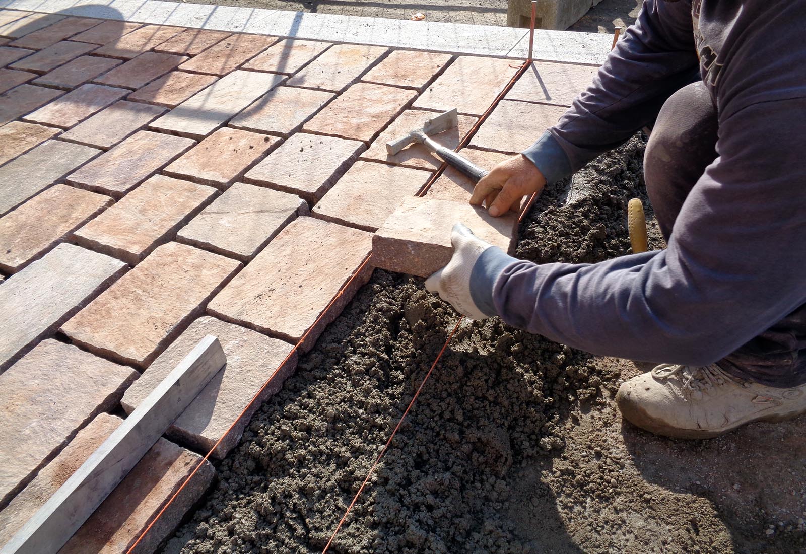 Piazza Libertà ad Appiano Gentile - Il cantiere