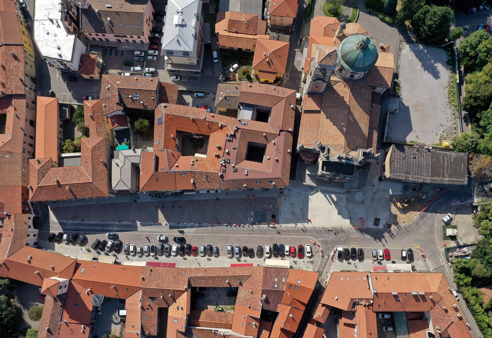 Piazza Libertà ad Appiano Gentile - Il cantiere