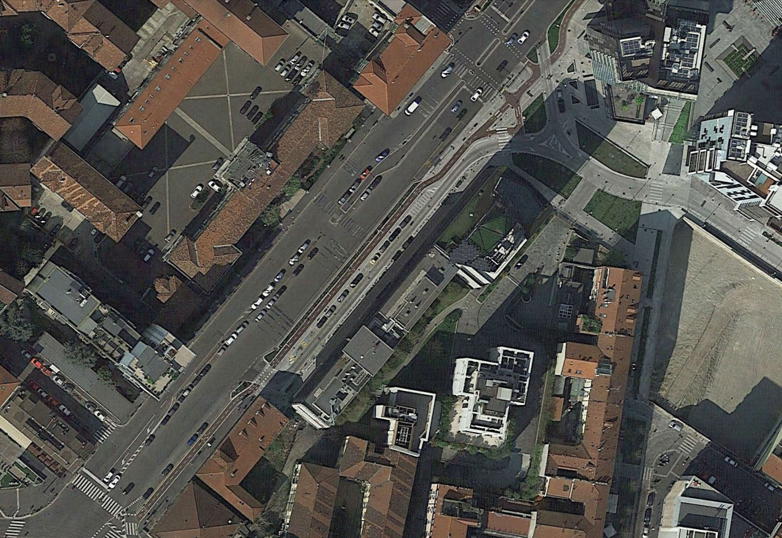 Redevelopment of Melchiorre Gioia street in Milan - Zenithal view at the end of the works