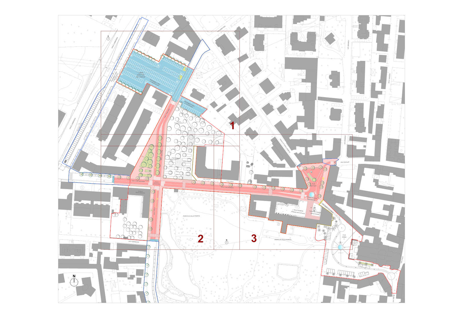 Urbanization works Piano del Centro in Brugherio - General project plan