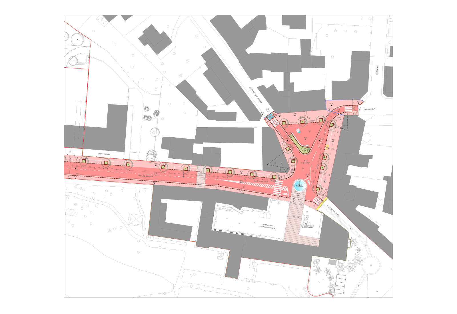 Urbanization works Piano del Centro in Brugherio - The Battisti square project