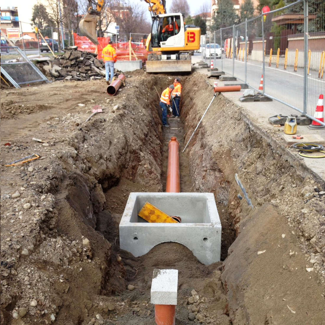 Urbanization works Piano del Centro in Brugherio - The Lombardia avenue construction site