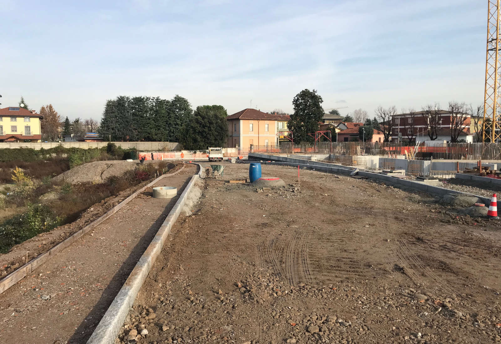 Urbanization works F6 and F7 lots Baslini urban plan in Treviglio - The construction site