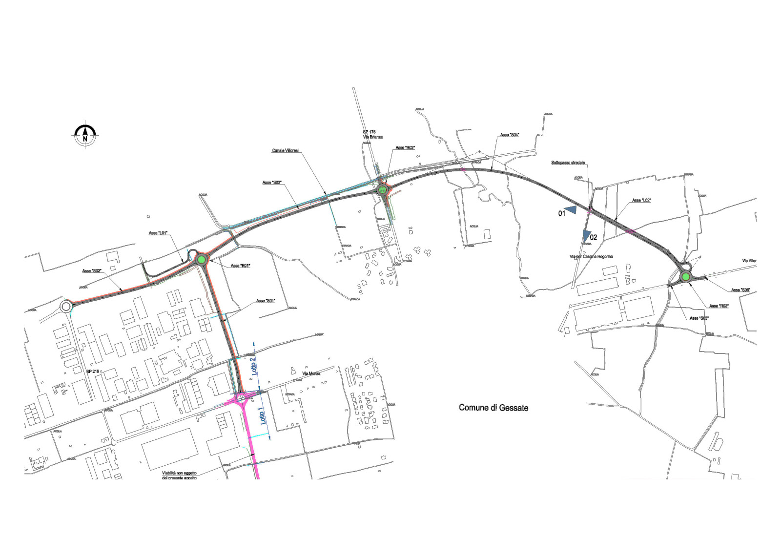 Strada provinciale variante SP216 e SP176 a Gessate - Corografia