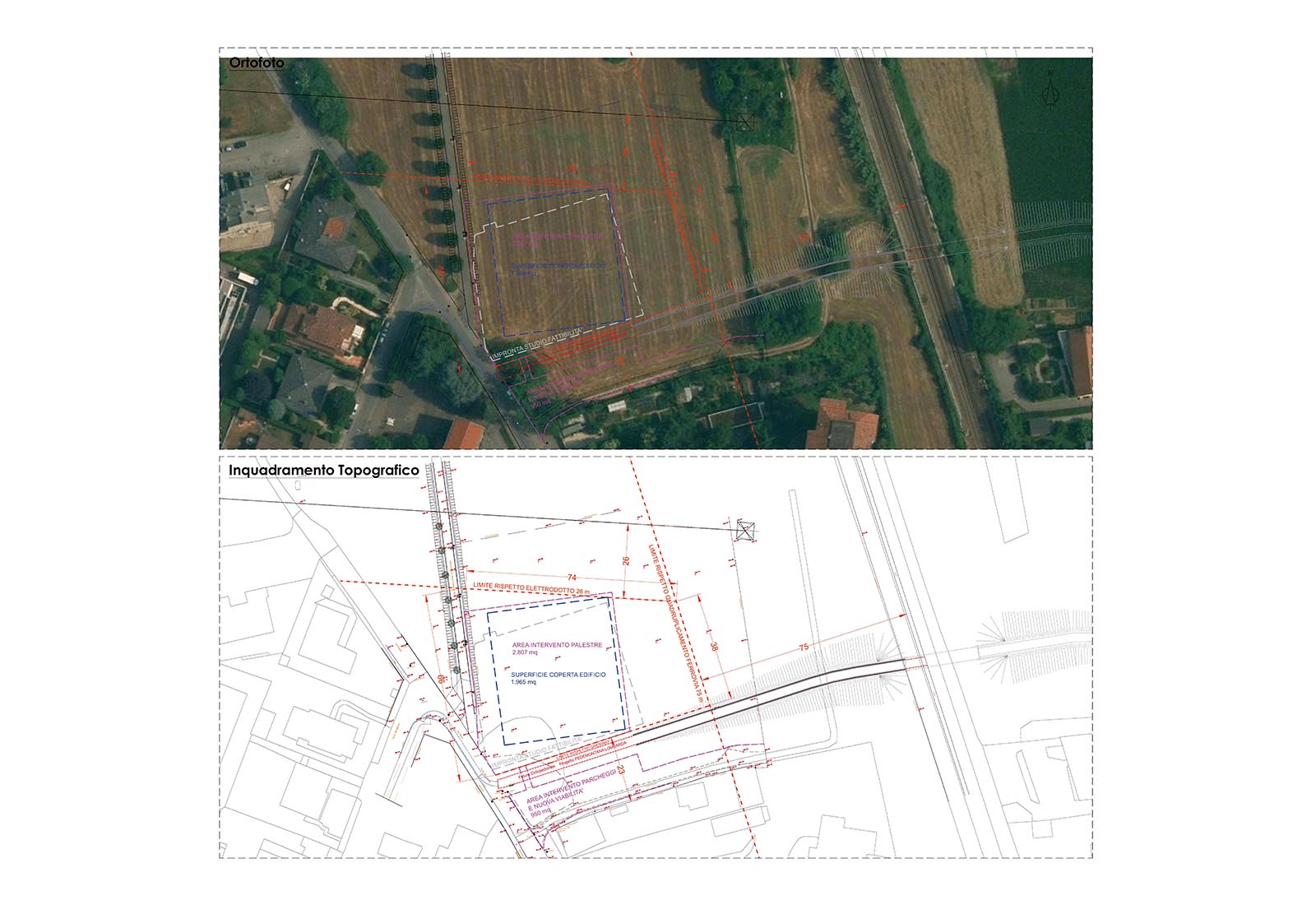 Centro sportivo polifunzionale a Seregno - Inquadramento e rilievo topografico