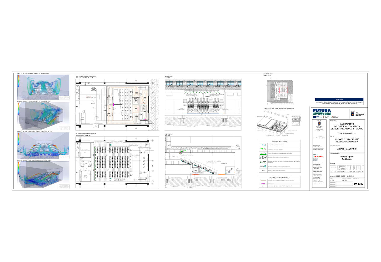 Ampliamento Istituti Giorgi e Oriani Mazzini a Milano - Impianti meccanici auditorium