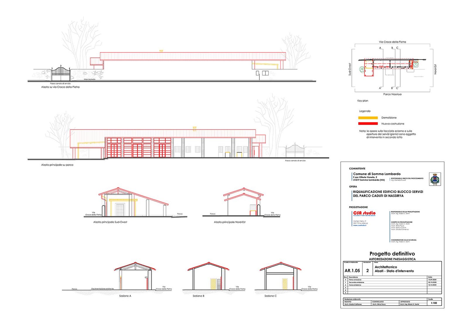 House in the Caduti Nassirya park in Somma Lombardo - Comparison