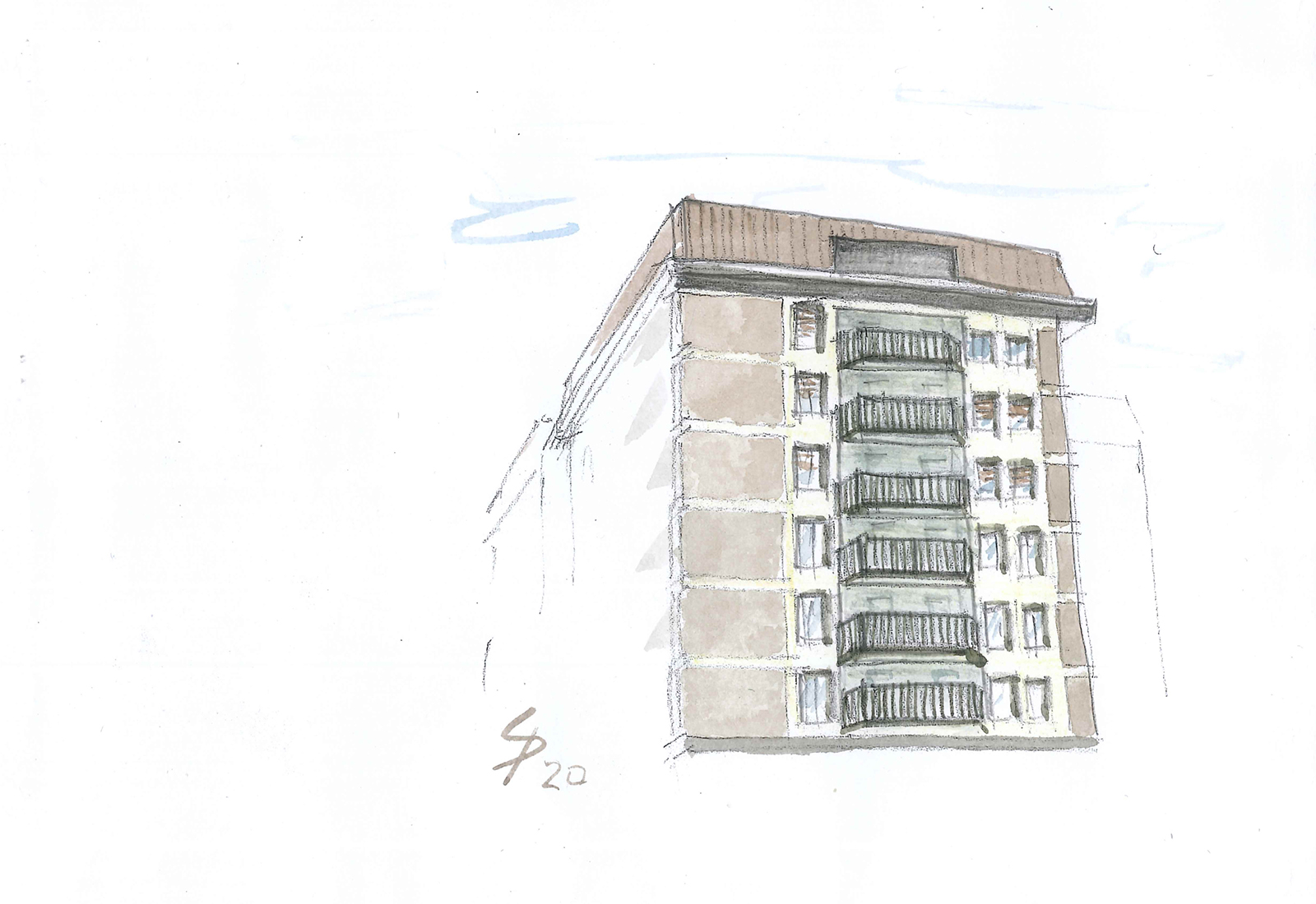 Residential ensemble in Europa street in Rho - Sketch