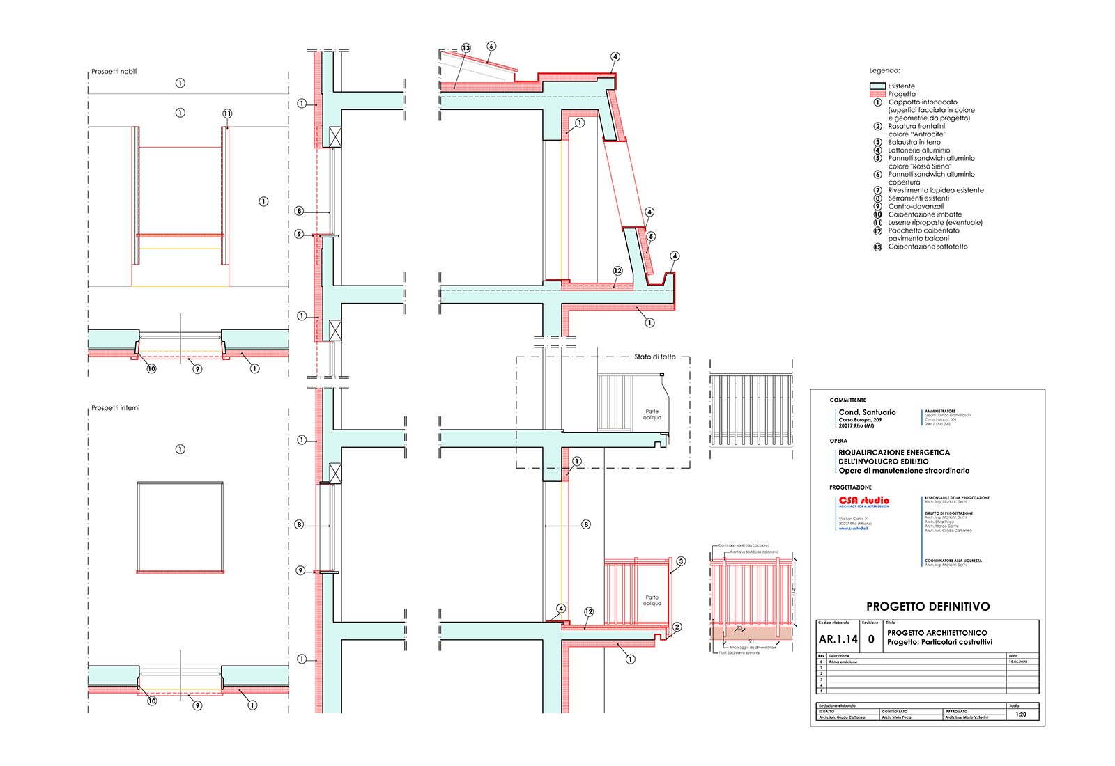 Residential ensemble in Europa street in Rho - Construction details