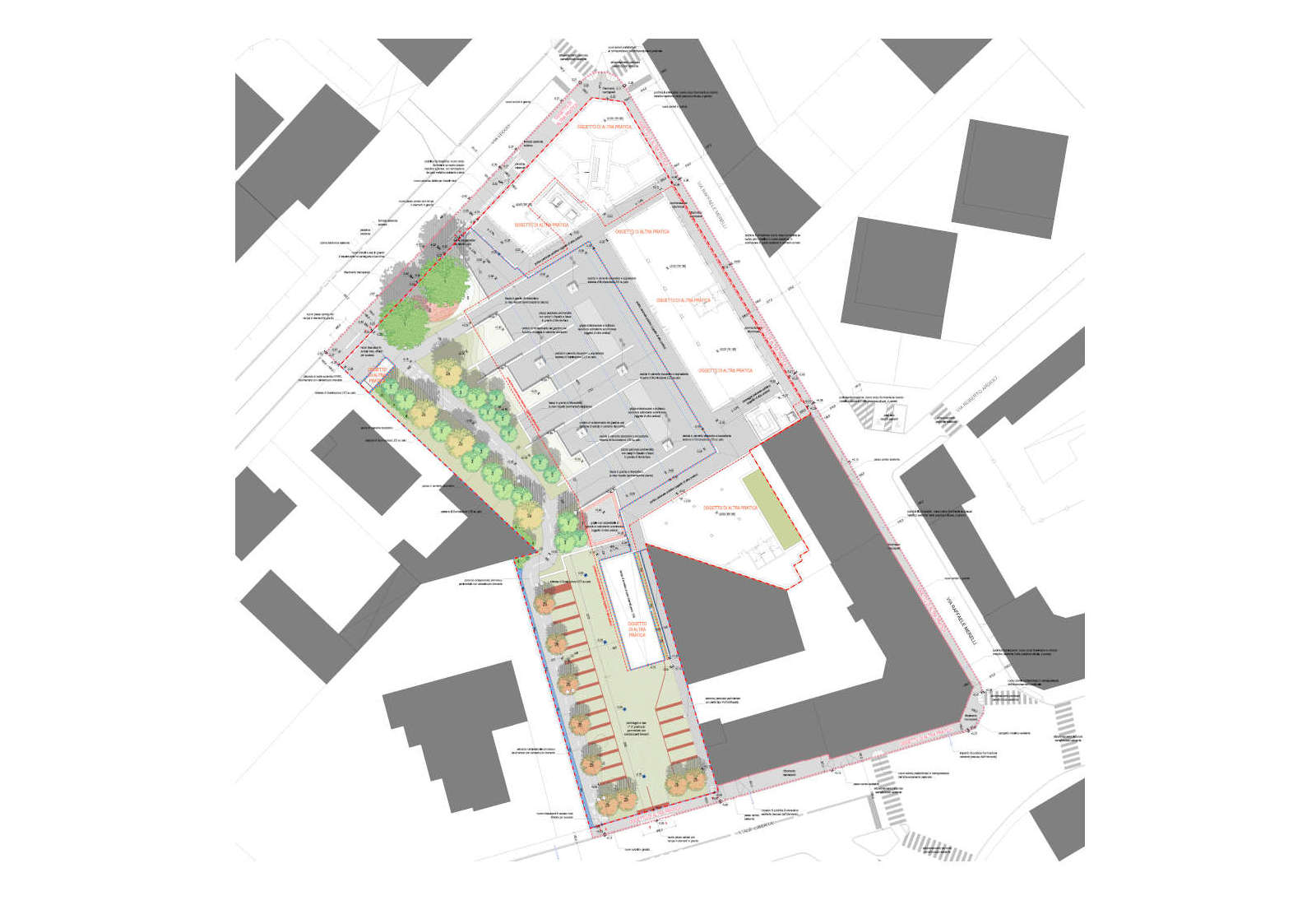 Urbanization works in Lecco street in Monza - Overwiev