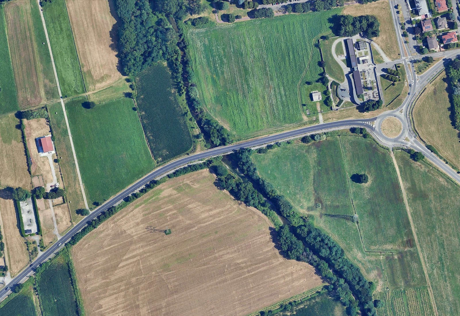 Cycle route bridge in Pessano con Bornago - Aerial view of the intervention area