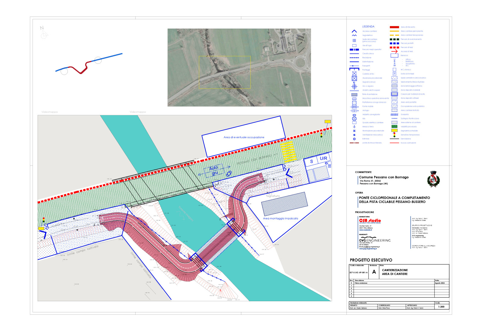 Cycle route bridge in Pessano con Bornago - Construction site project