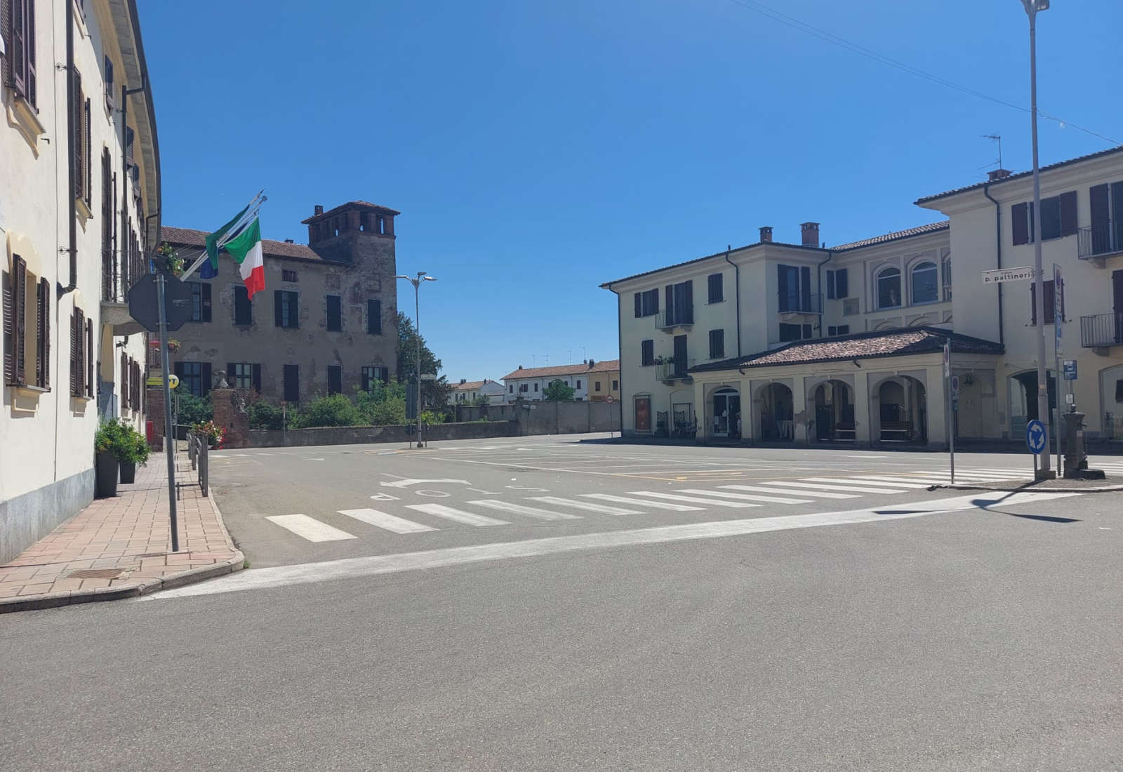 Paltineri square in Pieve del Cairo - Current view