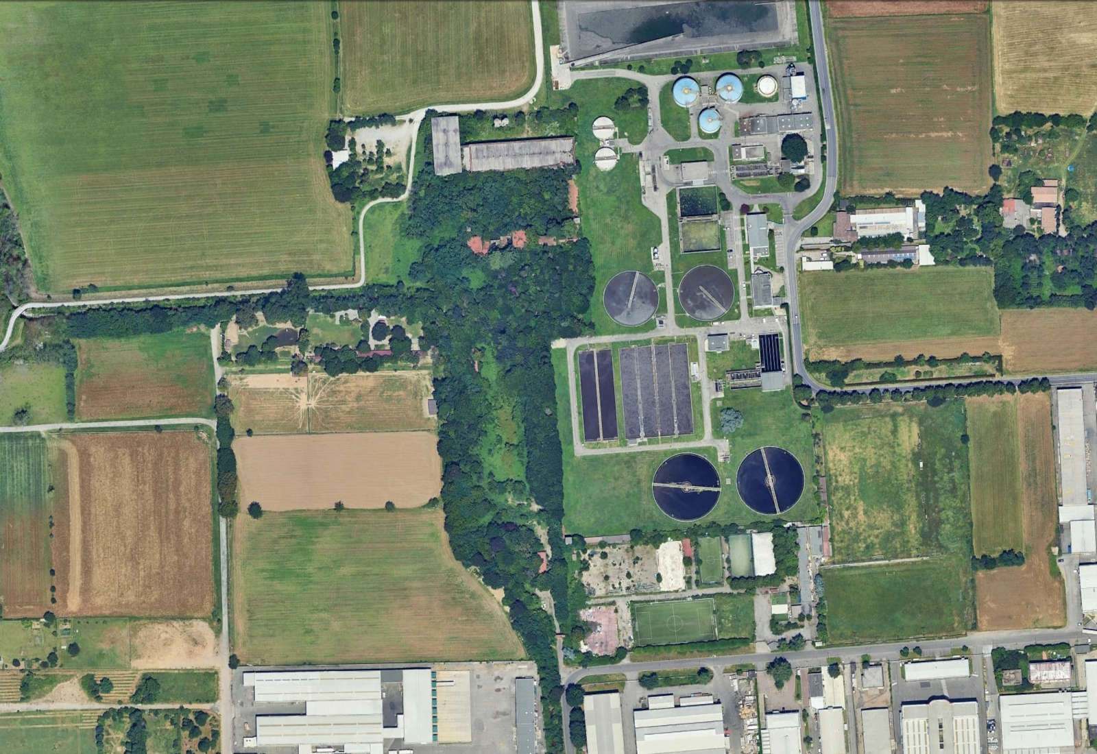 Landscaping of the Panigadi farmhouse in Lainate - Aerial view of the intervention area