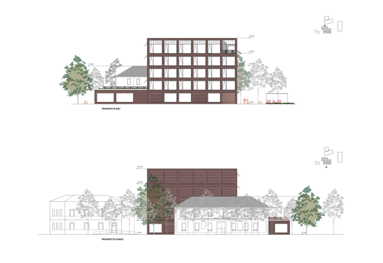 New Library and Municipal Offices in Rho - Elevations