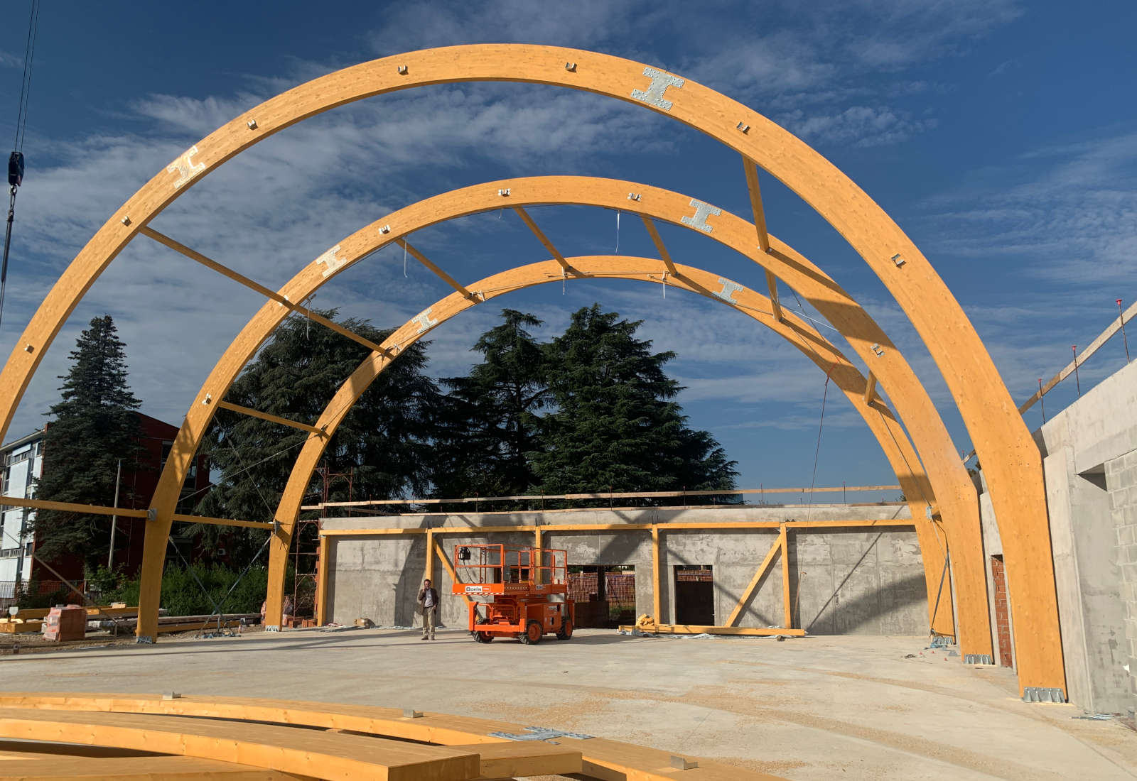 Sports fields and service building in Seregno - The construction site