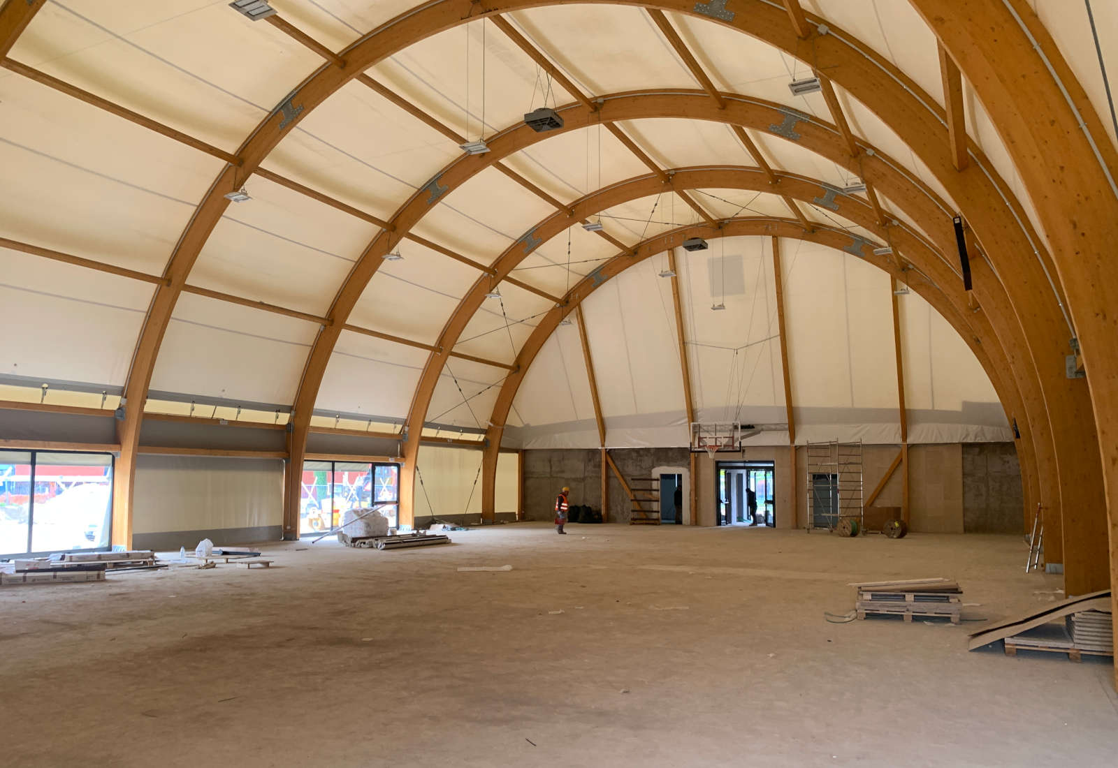 Sports fields and service building in Seregno - The construction site