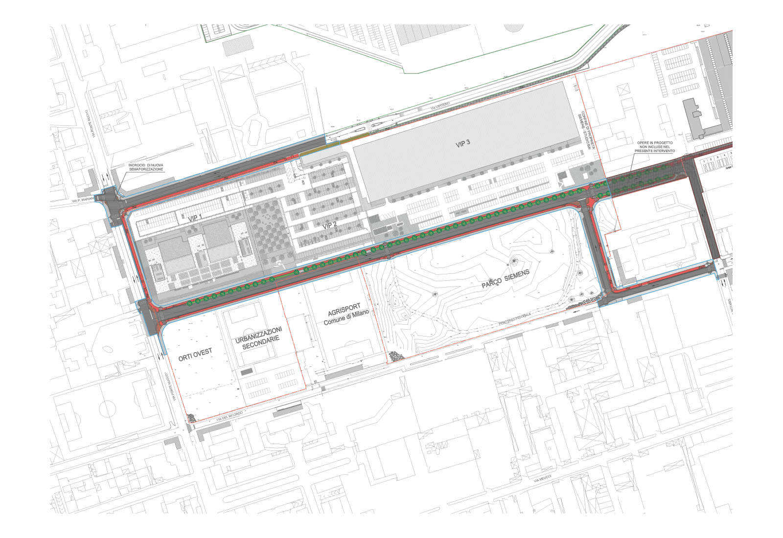 Urbanization works of the Siemens Headquarter in Milan - Project plan