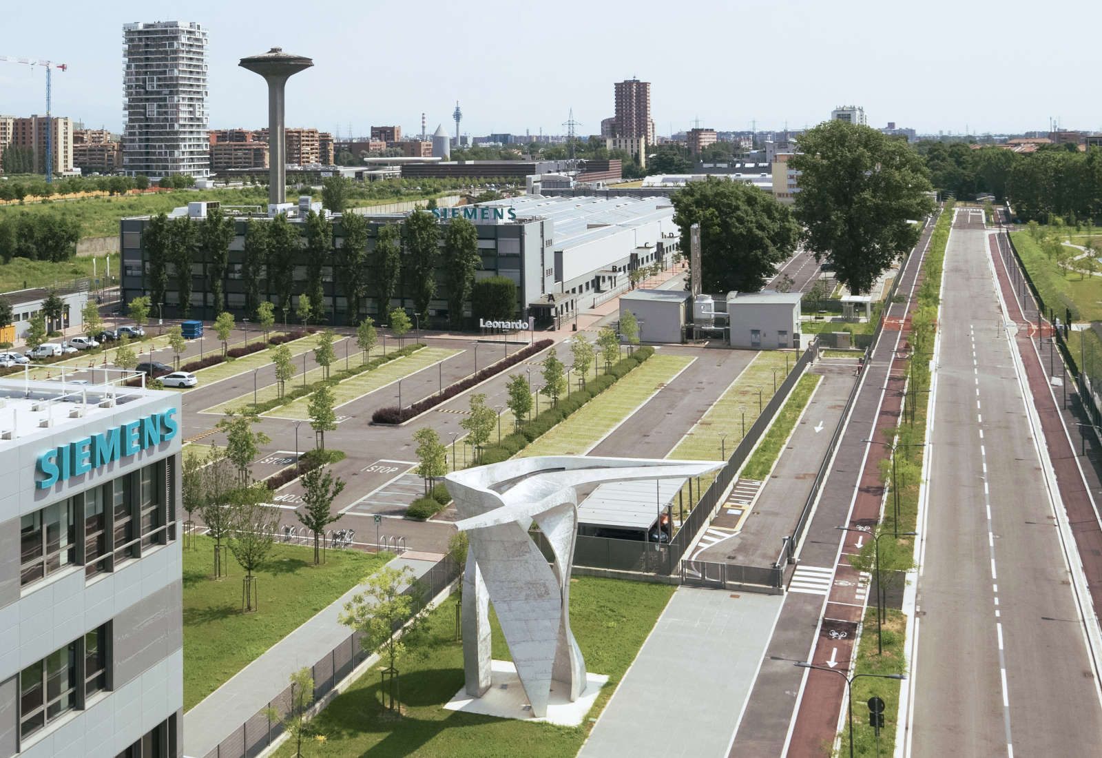 Urbanization works of the Siemens Headquarter in Milan - Aerial view