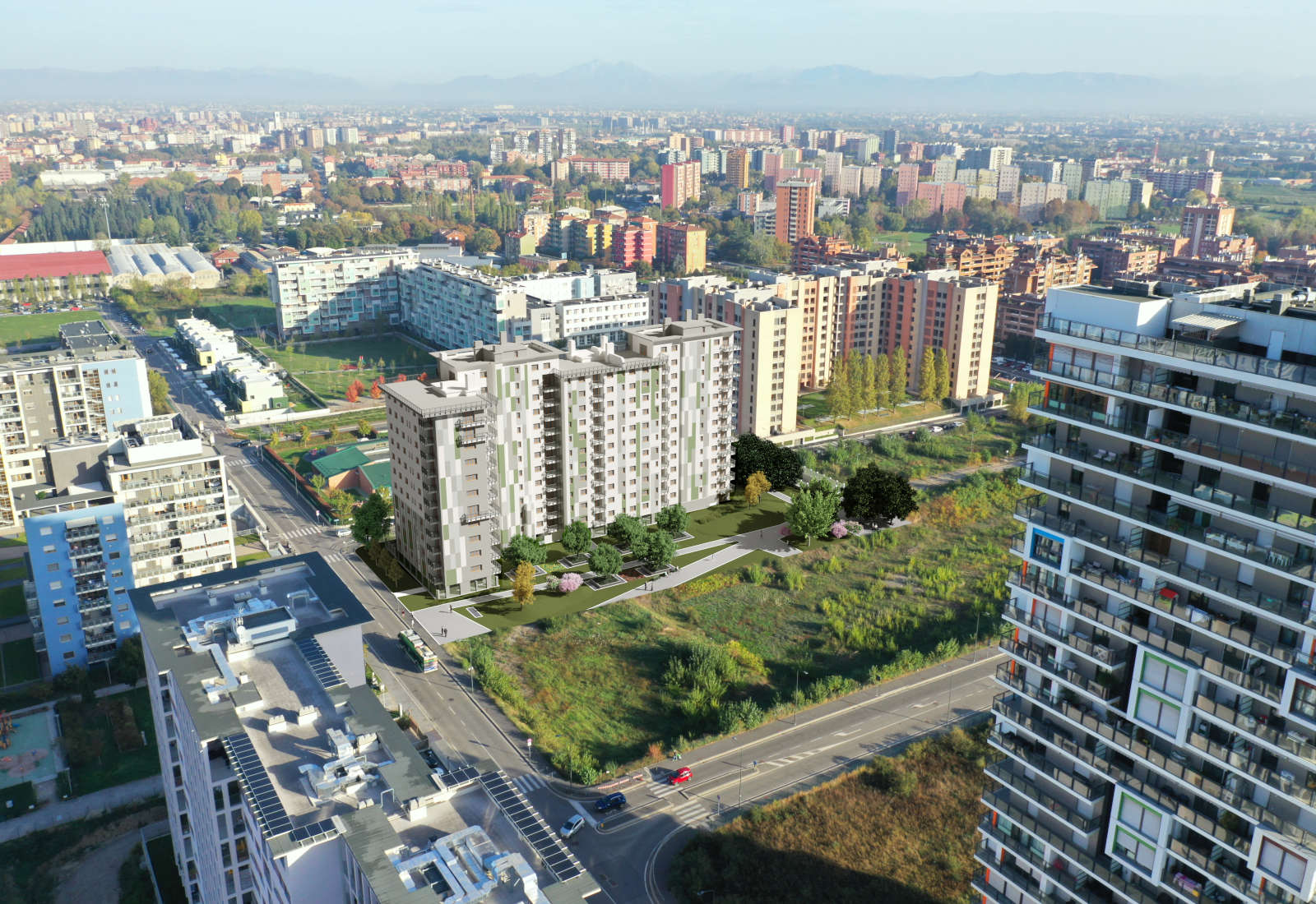 Residential building in De Curtis street in Milan - Photoinsertion