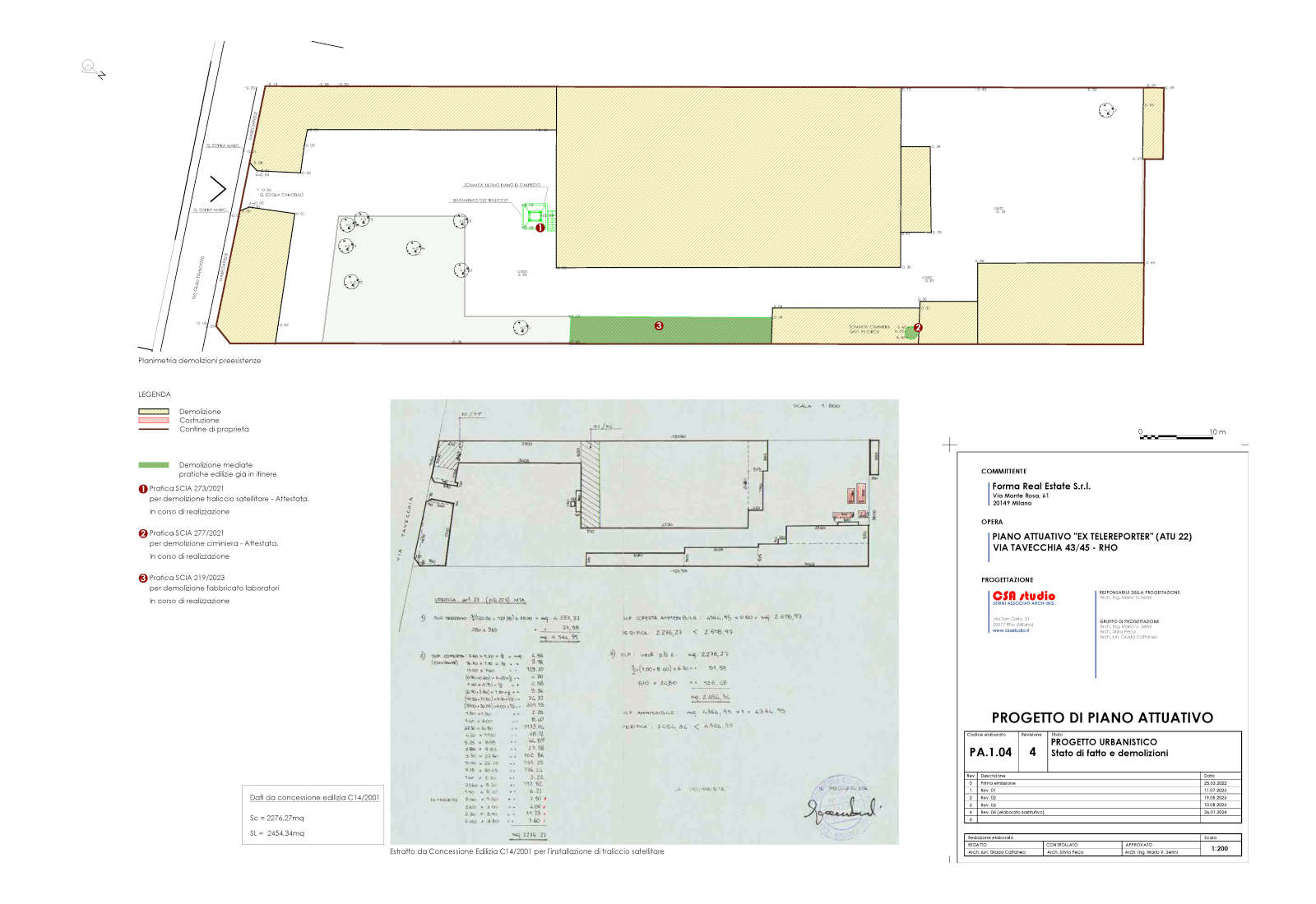 Urbanization works in Tavecchia street in Rho - Current state and demolitions