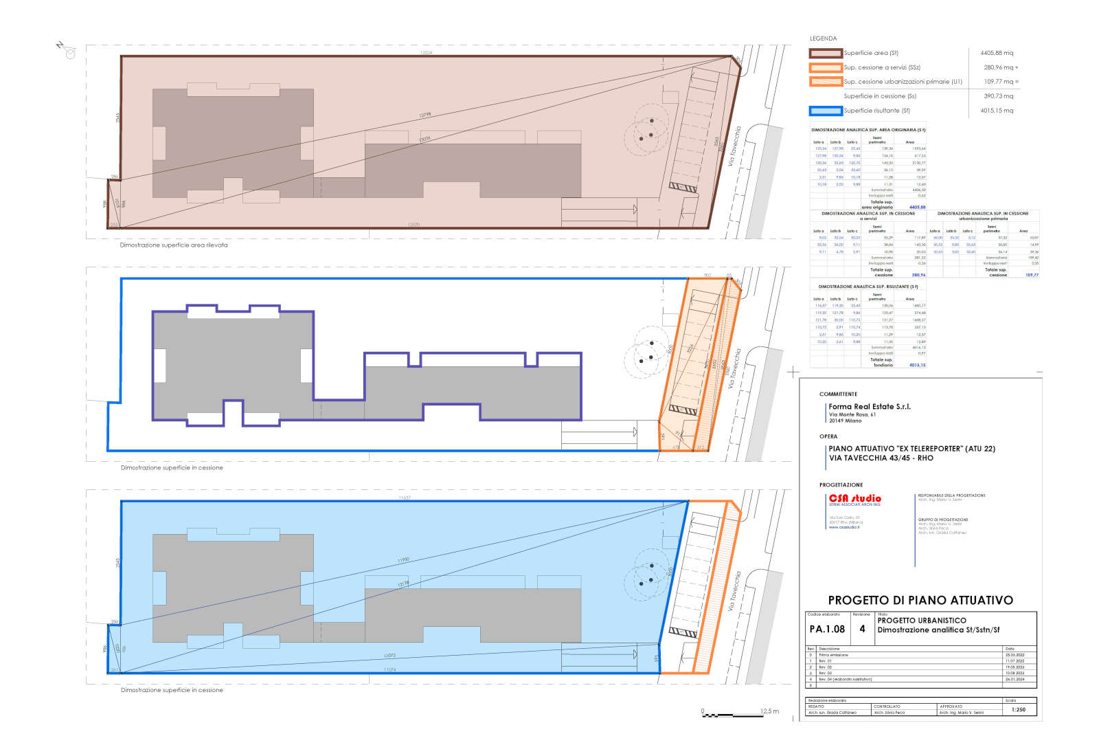 Urbanization works in Tavecchia street in Rho - Analytical verifications